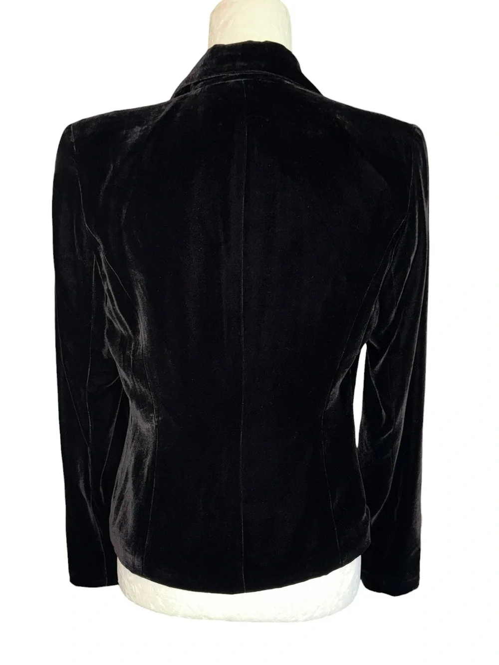 Ideology Black Silk Blend Velvet Blush Pink Bow Tie Y2K Blazer - 4